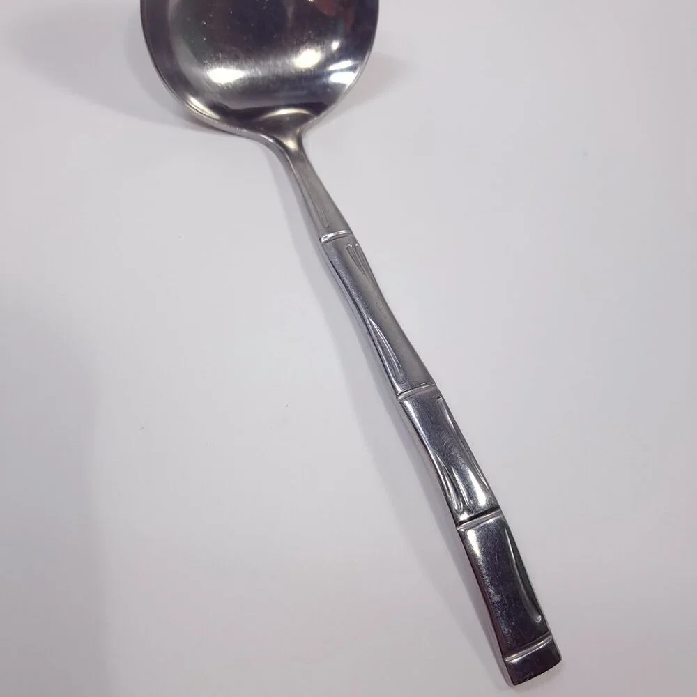 Vintage Reed &‎ Barton Regal Bamboo Gravy Ladle serving spoon Korea Rebacraft